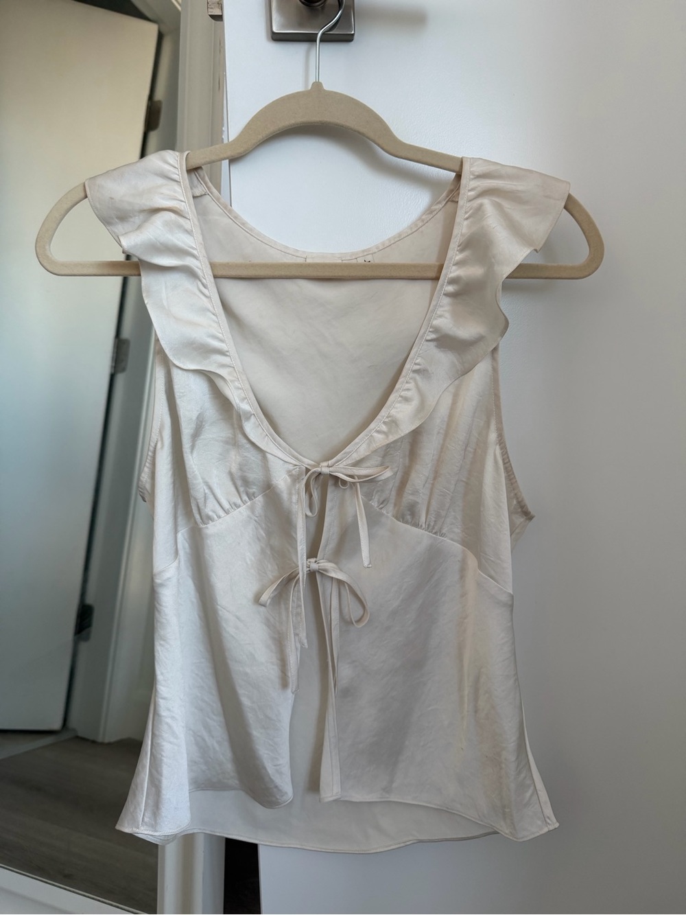 Aritzia Tonka Tie-Front Blouse — Ivory - Picture 2 of 3